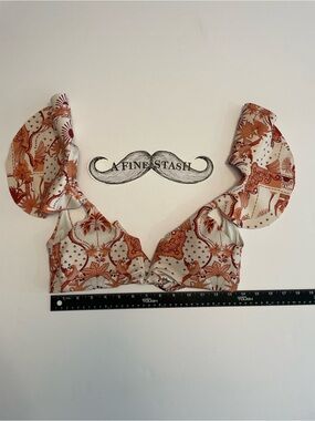 Encantadore La Vida en el Tropico Bikini Top Womens M Ruffle Tropical Colombia